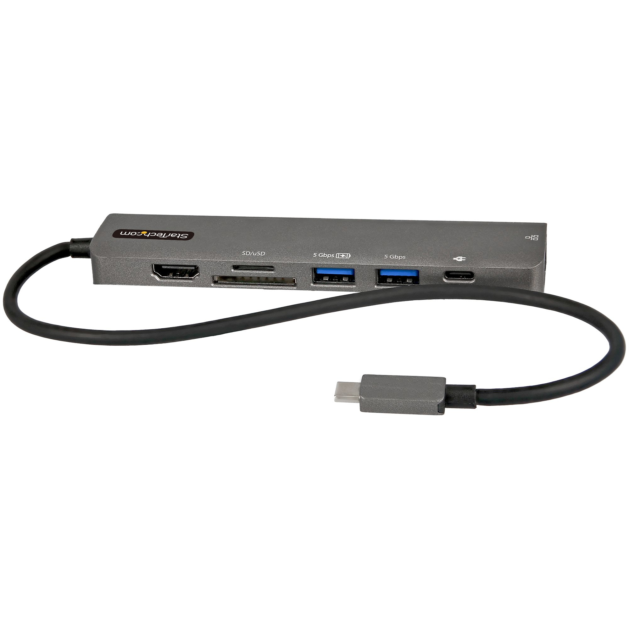StarTech.com Adaptador Multipuertos USB C - Docking Station USB Tipo C a HDMI 2.0 4K 60Hz - Entrega de Alimentación 100W Pass-through - SD - MicroSD