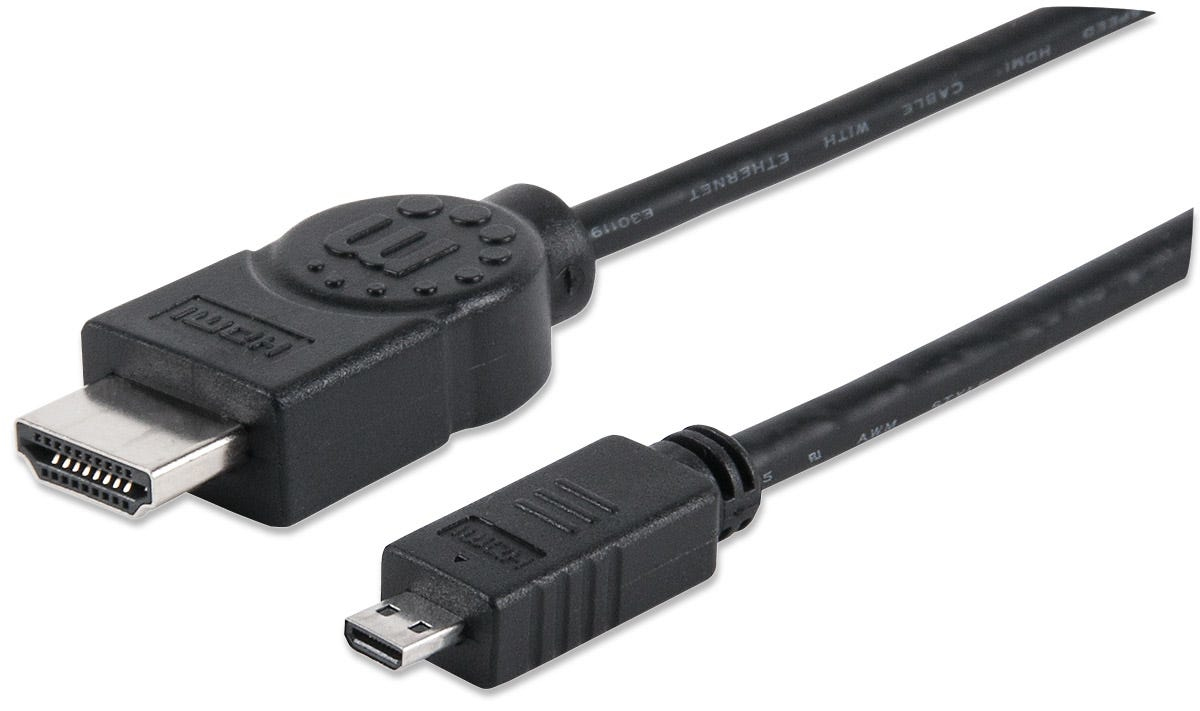 Manhattan 2m HDMI cable HDMI HDMI tipo A (Estándar) HDMI tipo D (Micro) Negro