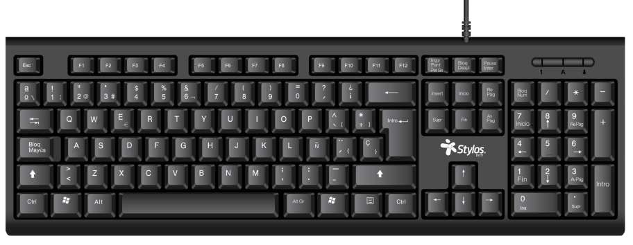 Stylos STPKTM4B teclado USB Español Negro