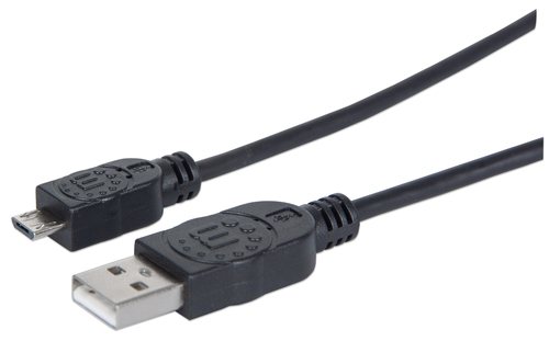 Manhattan 1.8m USB 2.0 A/Micro-B cable USB 1,8 m USB A Micro-USB B Negro
