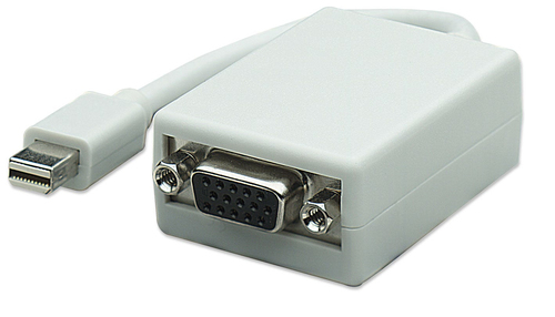 Manhattan 322508 adaptador de cable de vídeo 0,17 m Mini-DisplayPort VGA (D-Sub) Blanco
