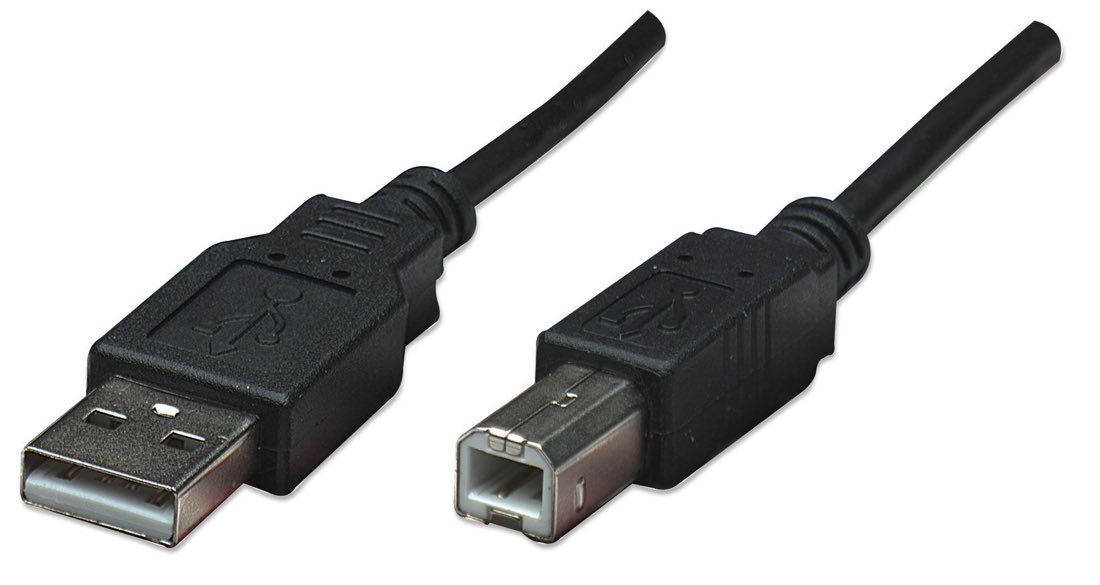 Manhattan 0.5m USB 2.0 A M/B M cable USB 0,5 m USB A USB B Negro