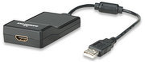 Manhattan USB 2.0/HDMI Adaptador gráfico USB 1920 x 1080 Pixeles Negro