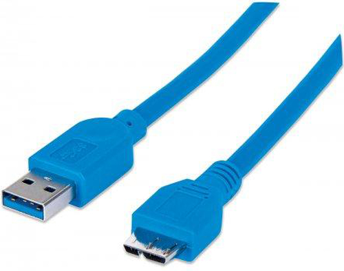 Manhattan USB 3.0, A/Micro-B, 2 m cable USB USB 3.2 Gen 1 (3.1 Gen 1) USB A Micro-USB B Azul