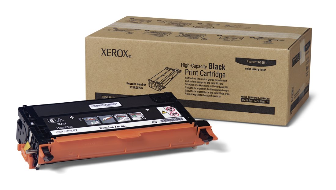 Xerox Cartucho De Impresión Negro De Gran Capacidad, Serie Phaser 6180