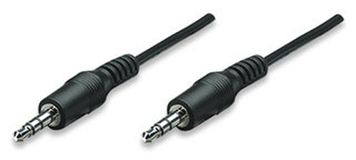Manhattan 334594 cable de audio 1,8 m 3,5mm Negro