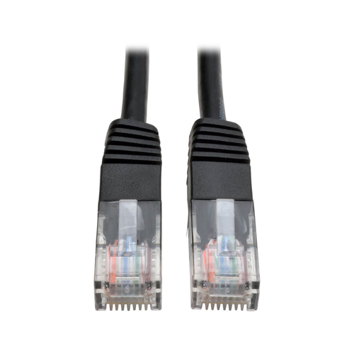 Tripp Lite N002-001-BK Cable Ethernet (UTP) Patch Moldeado Cat5e 350 MHz (RJ45 M/M) - Negro, 30.5 cm [1 pie]
