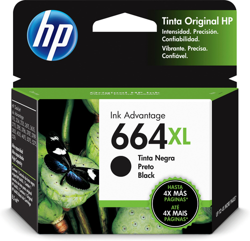 HP Cartucho original de tinta negra de alto rendimiento 664XL Advantage