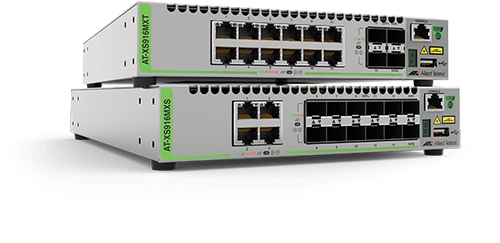 Allied Telesis  Switch Capa 3 Stackeable 10 Gigabit , 12 puertos 100/1000/10G Base-T (RJ-45)  y 4 puertos SFP/SFP+ 10G