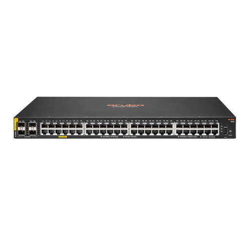 Hewlett Packard Enterprise Aruba 6100 48G Class4 PoE 4SFP+ 370W Gestionado L3 Gigabit Ethernet (10/100/1000) Energía sobre Ethernet (PoE) 1U Negro