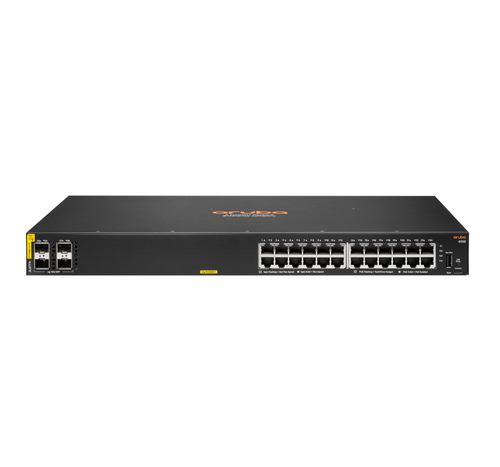 Hewlett Packard Enterprise Aruba 6100 24G Class4 PoE 4SFP+ 370W Gestionado L3 Gigabit Ethernet (10/100/1000) Energía sobre Ethernet (PoE) 1U Negro