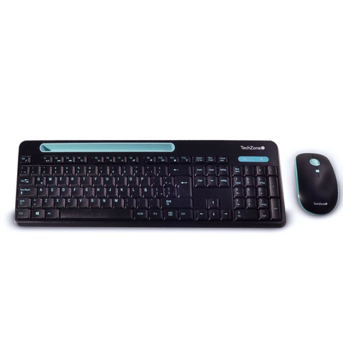 TechZone TZ20COMB02-INA teclado RF inalámbrico QWERTY Negro, Azul