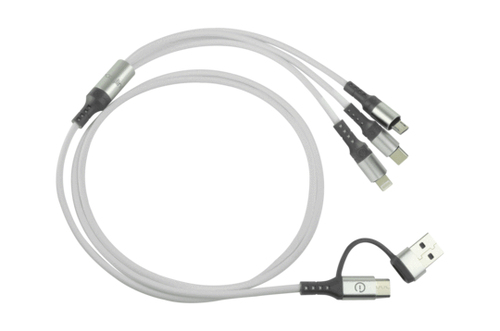 Easy Line EL-994329 cable USB 1.2 m USB C USB C/Micro-USB B/Lightning Negro, Plata, Blanco