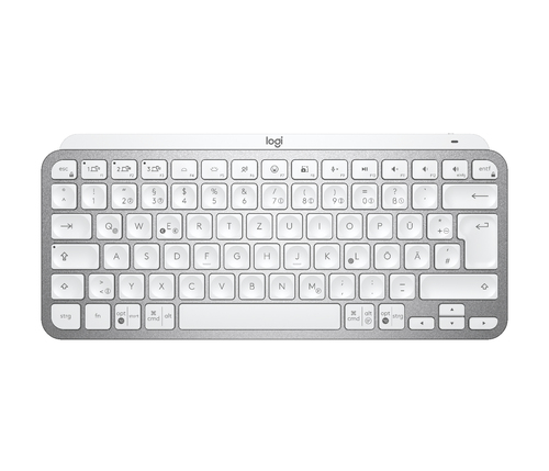 Logitech MX Keys Mini teclado RF inalámbrico + bluetooth Aluminio, Blanco