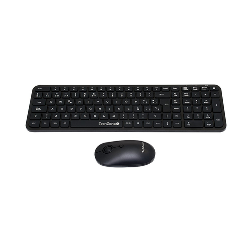 TechZone TZCOMBINA05 teclado RF inalámbrico Español Negro