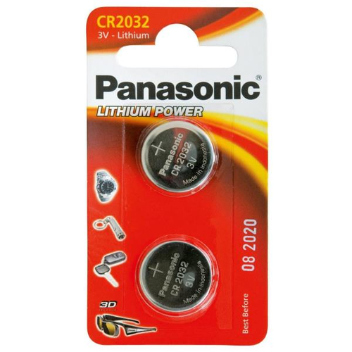 Panasonic  Batería de litio CR2032 de 3 V a 225 mAh ( Batería no recargable )