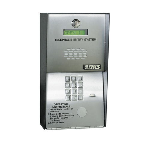 DoorKing  Audioportero Telefónico DKS Para 600 números Telefónicos / Control Para 2 Puertas / Gabinete Para Sobreponer/ Marcación a 16 Digitos / Linea Análoga o Digital