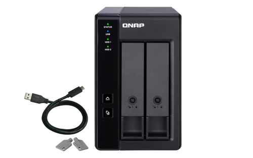 QNAP TR-002 unidad de disco múltiple Negro