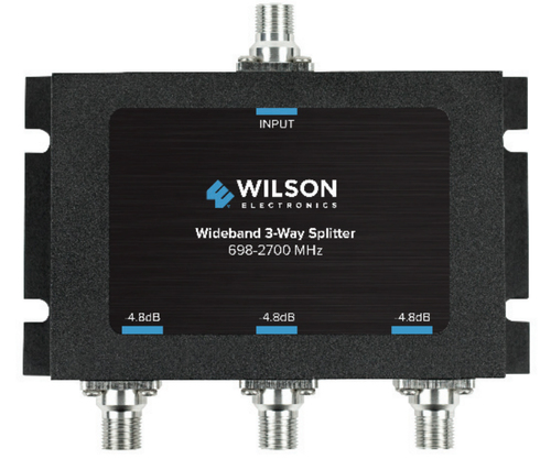 Wilson Electronics  Divisor de potencia de 3 vías para la distribución de señal a tres antenas de servicio | 4.8 dB de pérdida por puerto | Conectores F hembra