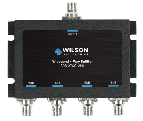 Wilson Electronics  Divisor de potencia de 4 vías para la distribución de señal a dos antenas de servicio | 6 dB de pérdida por puerto | Conectores F hembra