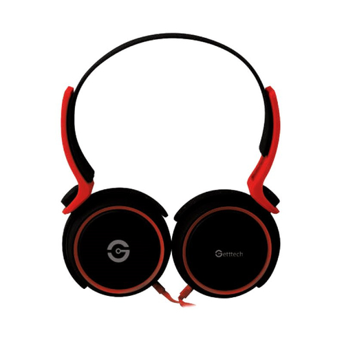Getttech GH-2540R audífono y auriculare Auriculares Alámbrico Diadema Llamadas/Música Negro, Rojo