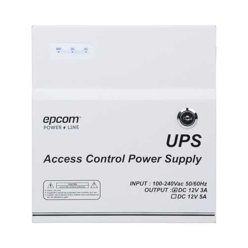Epcom  Fuente de Poder Profesional de 1 Salida de 11-15 Vcc / 3 Amper / Temporizador Integrado / Soporta Batería de Respaldo (No Incluida) / Voltaje de Entrada: 96 - 264 Vca