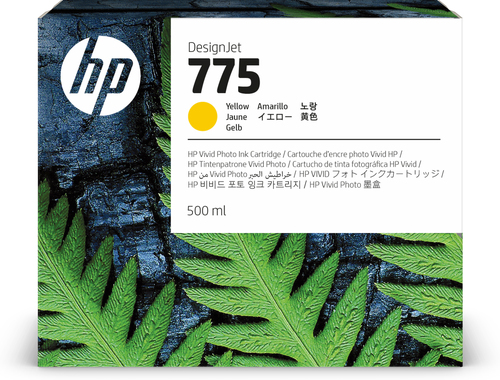HP Cartucho de tinta amarilla 775 de 500 ml
