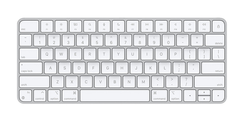 Apple MK2A3LL/A teclado USB + Bluetooth QWERTY Inglés de EE.UU. Plata, Blanco