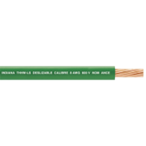 Indiana  Cable Eléctrico de Cobre Recubierto THW-LS Calibre 14 AWG 19 Hilos Color Verde (100 metro)