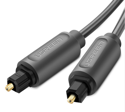 Ugreen  Cable Óptico Toslink (S/PDIF) de Alta Calidad para Audio Digital / 3 Metros / Tapa de Proteccion / Dolby 7.1 Canales / Diseño Durable / Plug &amp; Play / Color Negro