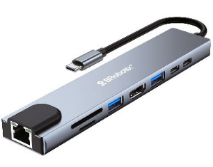 BRobotix 6000700 nodo concentrador USB 3.2 Gen 1 (3.1 Gen 1) Type-C Plata