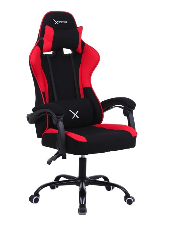 Stylos XZSXZ20R silla para videojuegos Asiento acolchado Negro, Rojo
