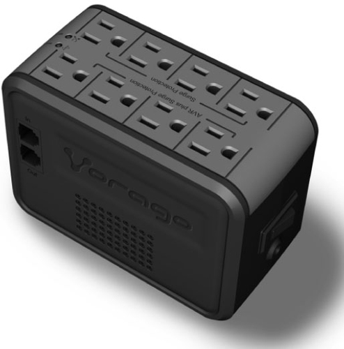 Vorago AVR-100 regulador de voltaje 8 salidas AC Negro
