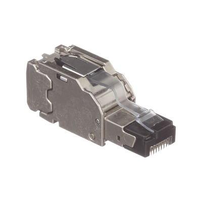 PANDUIT  Plug RJ45 Blindado, Instalación Recta, Terminación en Campo Certificable, Compatible con Cat5e, Cat6 y Cat6A, Color Plata, Paquete de 10 Piezas