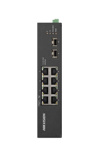 Hikvision  Switch Industrial No Administrable Gigabit / 6 Puertos Gigabit PoE+ (30 W) + 2 Puertos Gigabit PoE++ (60 W) / 2 Puertos SFP / 120 W Total / 48 a 57 VCD / Ideal para Proyectos