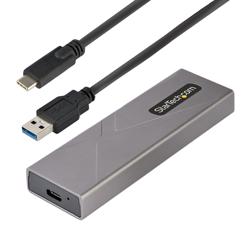 StarTech.com Gabinete Externo de Aluninio USB-C 10Gbps a NVMe M.2 o SSD M.2 SATA sin Herramientas para SSD M.2 NGFF PCIe/SATA