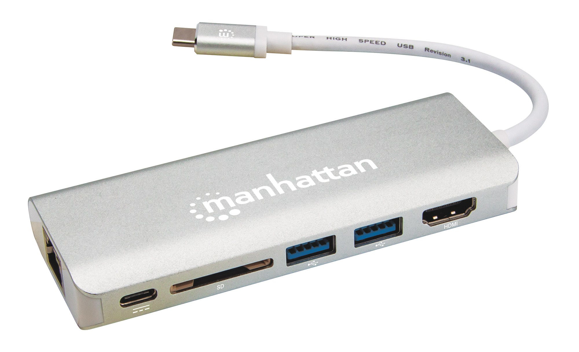 Manhattan 152075 base para portátil y replicador de puertos USB 3.2 Gen 2 (3.1 Gen 2) Type-C Aluminio