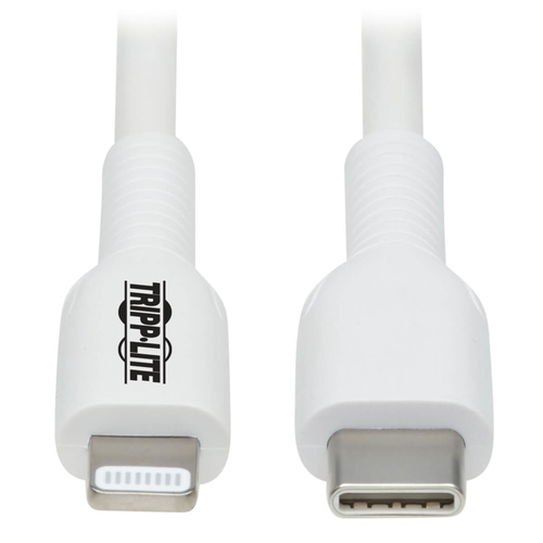 Tripp Lite M102-01M-WH Cable de Sincronización y Carga USB C a Lightning (M/M), Certificado MFi, Blanco, 1 m [3.3 pies]
