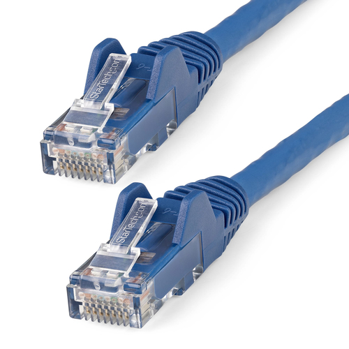 StarTech.com Cable de 7m CAT6 Ethernet - LSZH - Cable de Red RJ45 UTP de 10Gb - 650MHz - PoE de 100W - Snagless con Alivio de Tensión - Azul