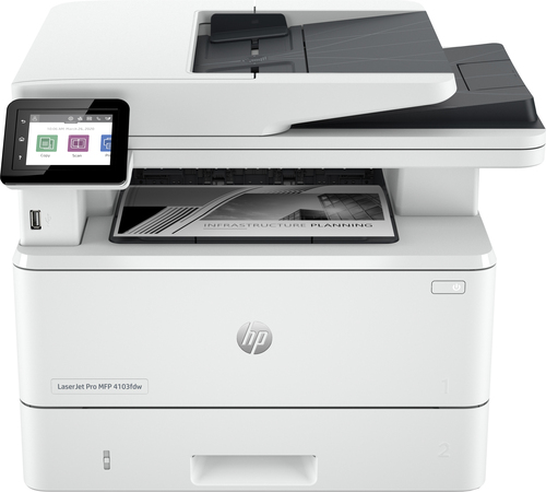 HP LaserJet Pro Impresora MFP 4103fdw, Blanco y negro, Impresora para Pequeñas y medianas empresas, Impresión, copia, escaneado, fax