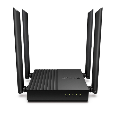Tp-Link  Router inalámbrico AC 1200 doble banda MU-MIMO, 1 puerto WAN 10/100/1000 Mbps Y  4 puertos LAN 10/100/1000 Mbps