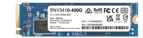 SYNOLOGY  SSD 400GB NVMe M.2 2280, diseñada para Synology NAS con ranuras M.2 integradas