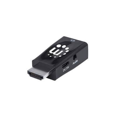 Manhattan 151542 cambiador de género para cable HDMI VGA, 3.5mm Negro