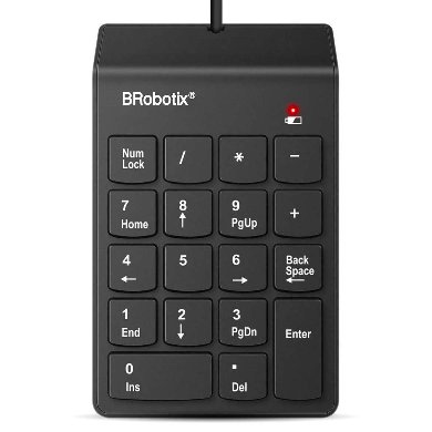 BRobotix 963234 teclado numérico Computadora portátil USB Negro