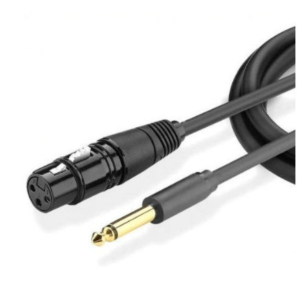 UGREEN  Cable para Micrófono Plug 6.35 mm (1/4 Inch) Macho a XLR Canon Hembra / Núcleo de Cobre / 5 Metros / Alta Calidad / Color Negro