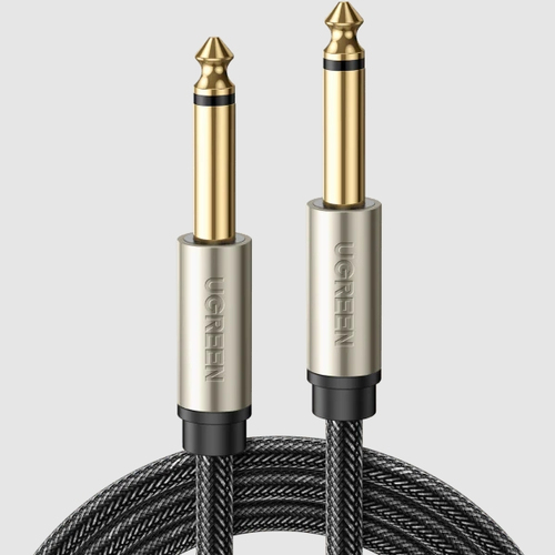 UGREEN  Cable de Audio Mono 6.35mm (1/4") Macho a 6.35mm (1/4")   Macho / 5 Metros / Núcleo de Cobre / Blindaje Interno / Nylon Trenzado / Color Negro