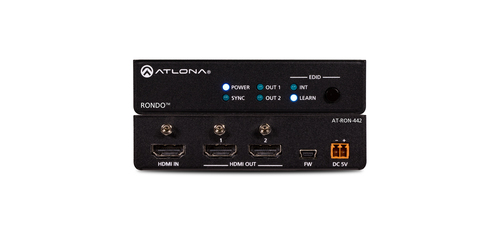 ATLONA  Amplificador de distribución HDMI de dos salidas / Distribución 4K HDR
