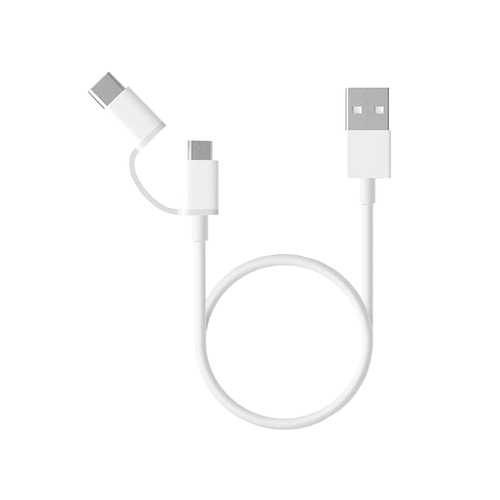 Xiaomi Mi 2-in-1 Cable USB (Micro USB a Tipo C) 100cm cable USB 1 m USB 2.0 USB A Micro-USB B Blanco