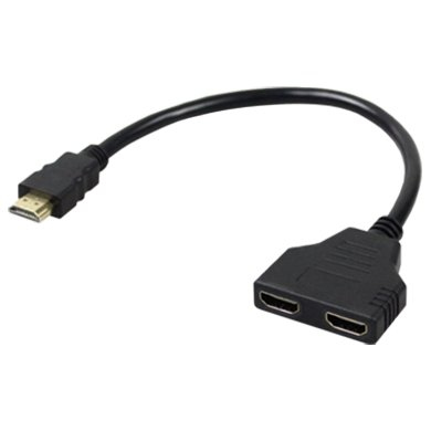 BRobotix 170422 adaptador de cable de vídeo 0.3 m HDMI Tipo A (Estándar) 2 x HDMI Negro