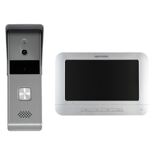 Hikvision  Kit de Videoportero Analógico con Pantalla LCD a Color de 7" / Frente de Calle para Exterior IP65 / Salida de Relevador